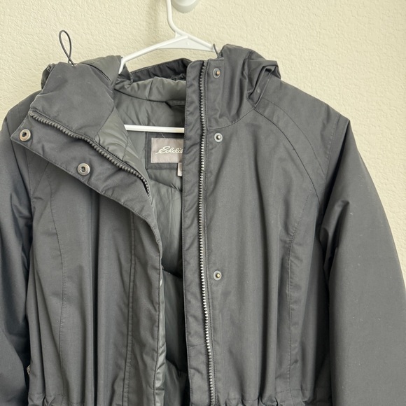 Eddie Bauer Black WeatherEdge Down Parka Winter Coat Jacket M - Picture 3 of 14